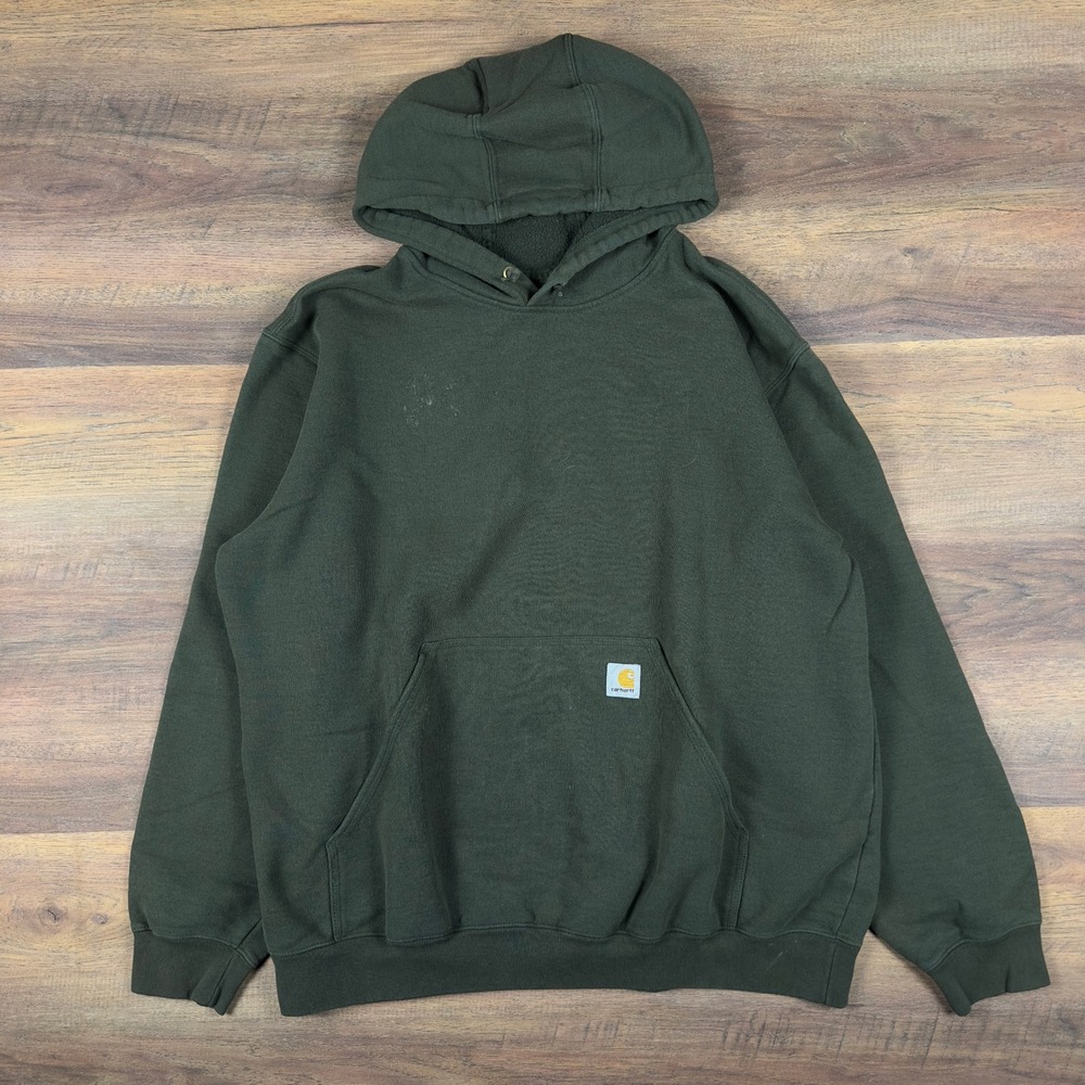 Carhartt Mens Original Fit Hoodie XL Moss Green Pullover Workwear Sweatshirt